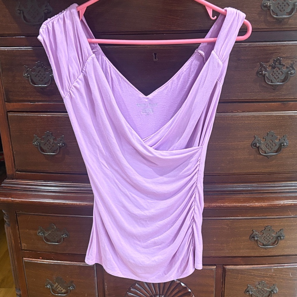 Purple Draped Sleeveless Top